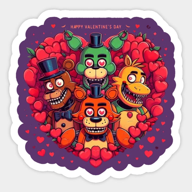five-nights-at-freddys-valentine-valentine-sticker-teepublic